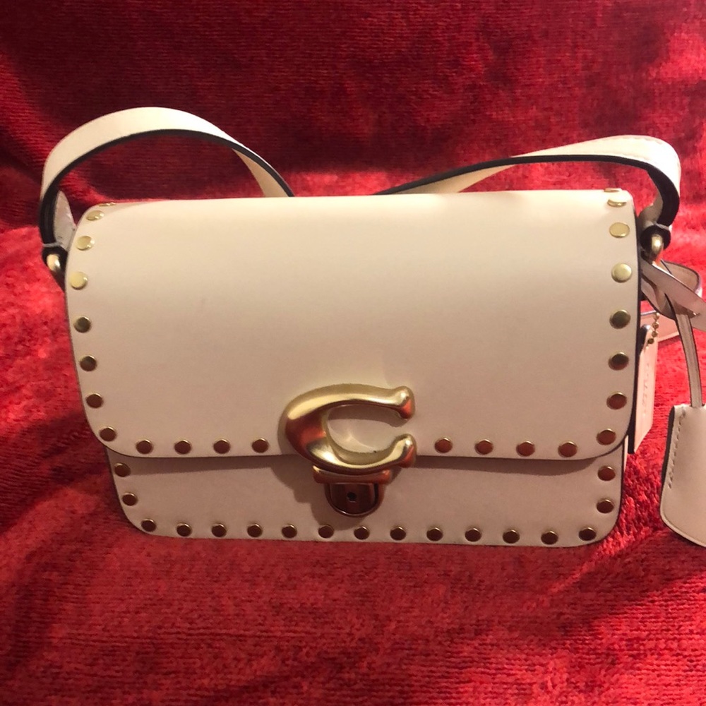 Coach studded leather handbag